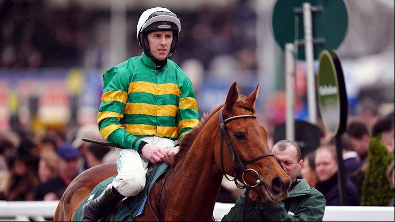 DINOBLUE BRINGS UP WILLIE MULLINS GOLD CUP DAY TREBLE WITH WIN IN MRS PADDY POWER MARES’ CHASE